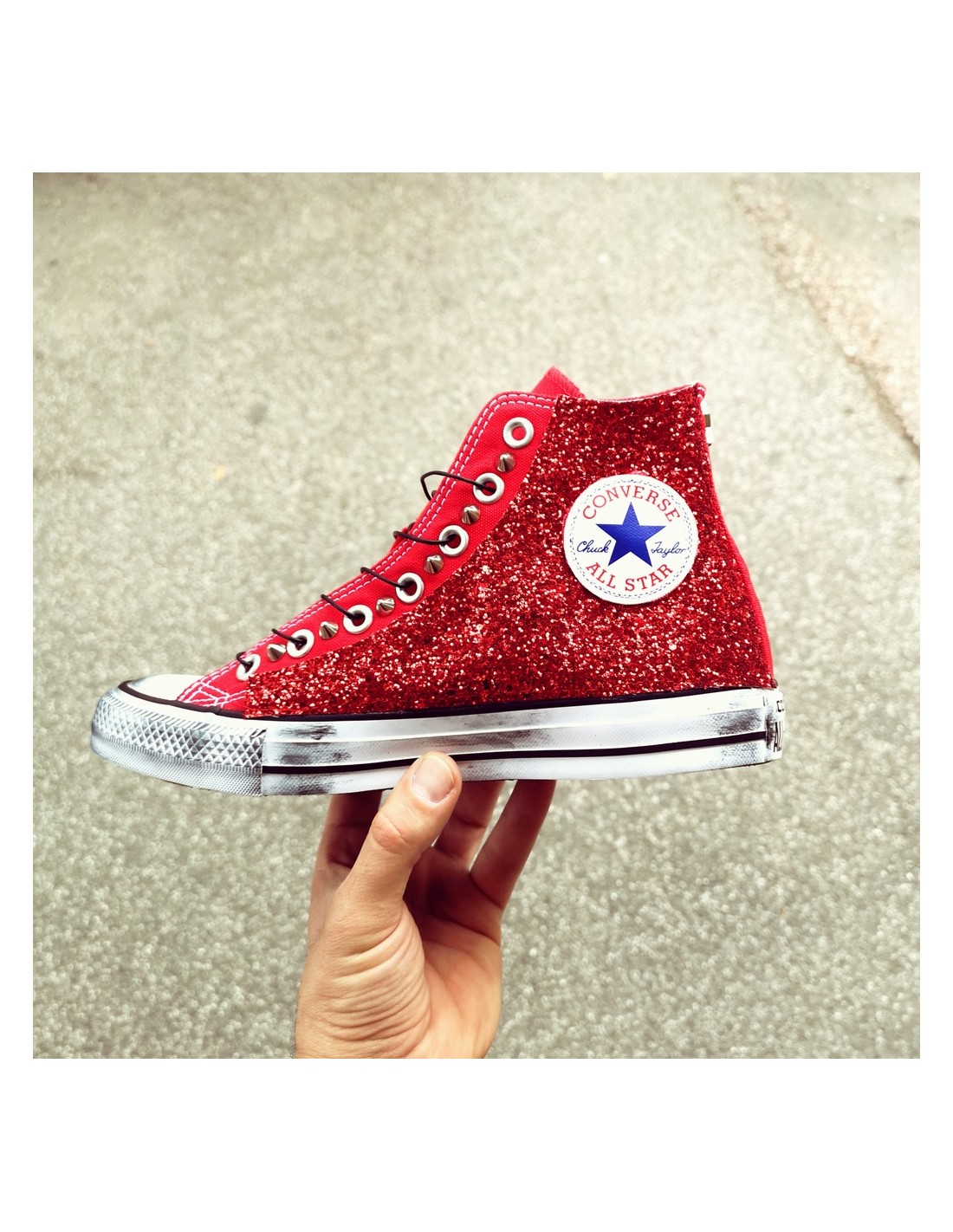 Converse Red AllStar Red Glitter